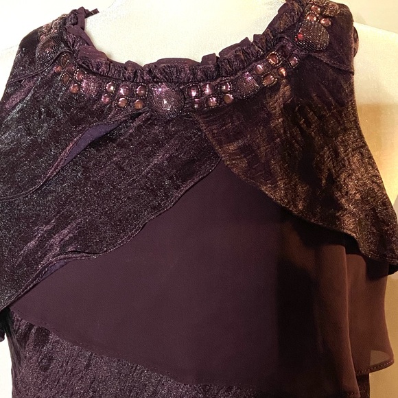 HP 🎉 S.L. Fashions plum colored dress size 10 - Picture 8 of 8